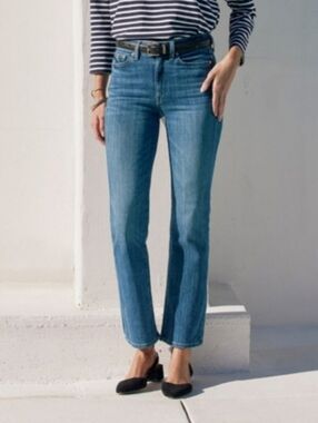 AYR The Pop Denim High Waisted Crop Jeans Blue In Indigo Blue Size 28 Short